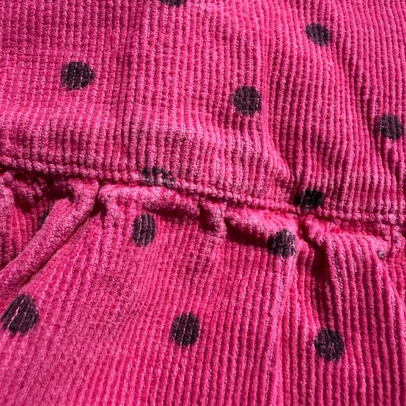 Y2K Copper Key Pink and Black Polkadot Corduroy Ruffle Skirt 4/4T - Picture 3 of 8